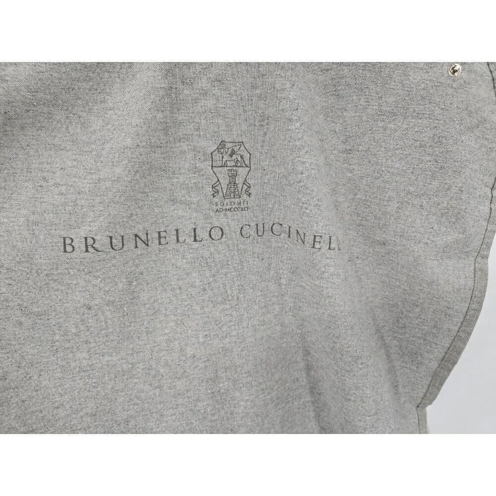 Brunello Cucinelli Grey Fabric Garment Bag 22x36 Zippered Snaps Handles